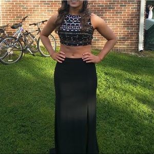 Two Piece Black Formal Dress